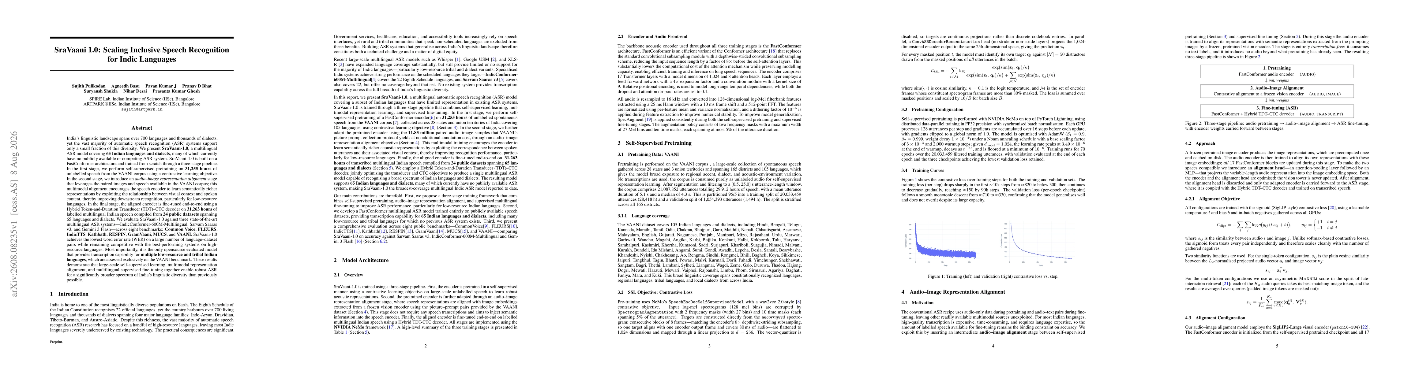 Thumbnail for SraVaani 1.0: Scaling Inclusive Speech Recognition for Indic Languages