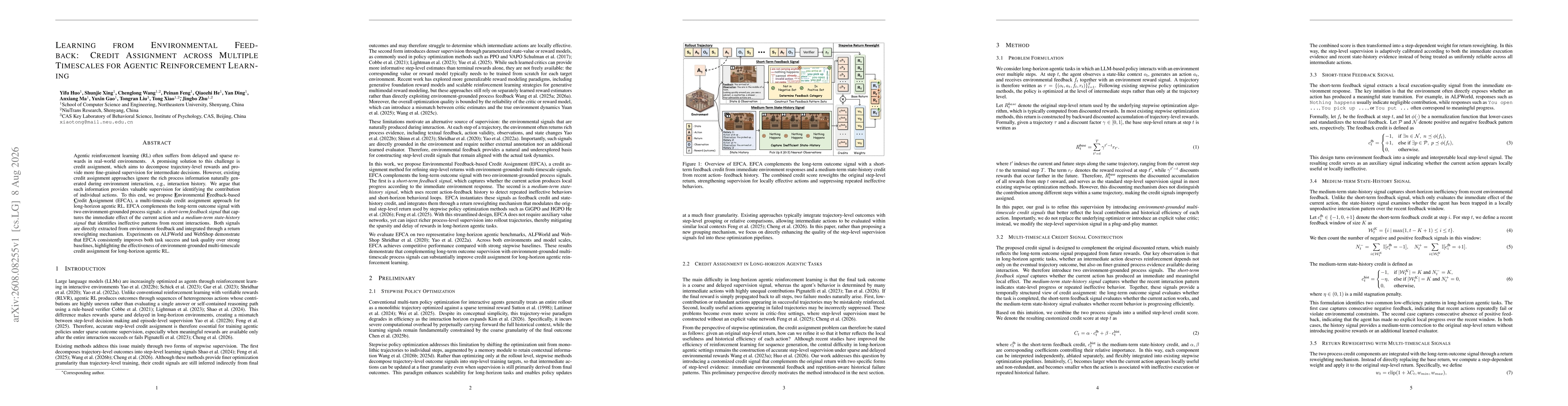 Thumbnail for Learning from Environmental Feedback: Credit Assignment across Multiple Timescales for Agentic Reinforcement Learning