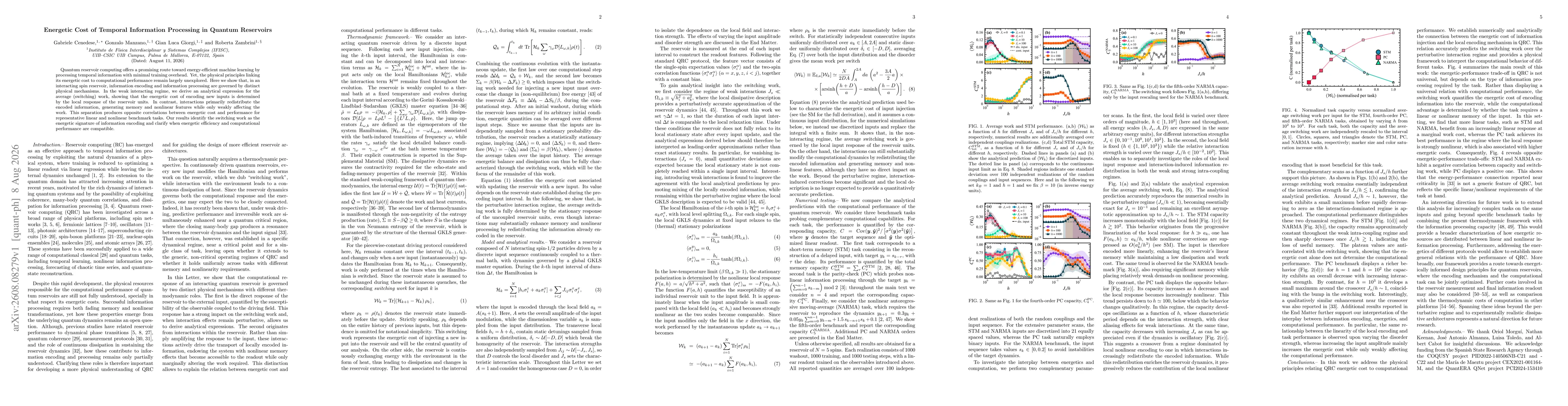 Thumbnail for Energetic Cost of Temporal Information Processing in Quantum Reservoirs