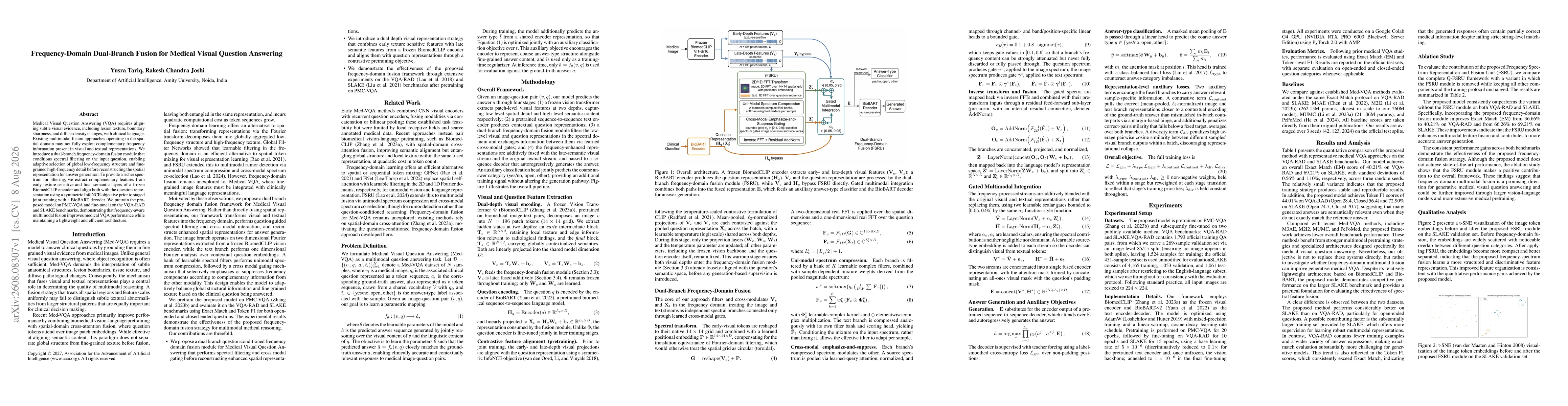 Thumbnail for Frequency-Domain Dual-Branch Fusion for Medical Visual Question Answering