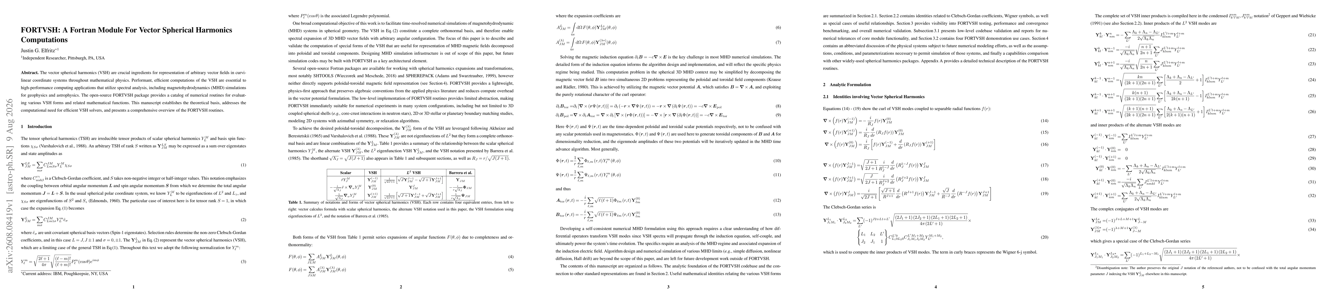 Thumbnail for FORTVSH: A Fortran Module For Vector Spherical Harmonics Computations