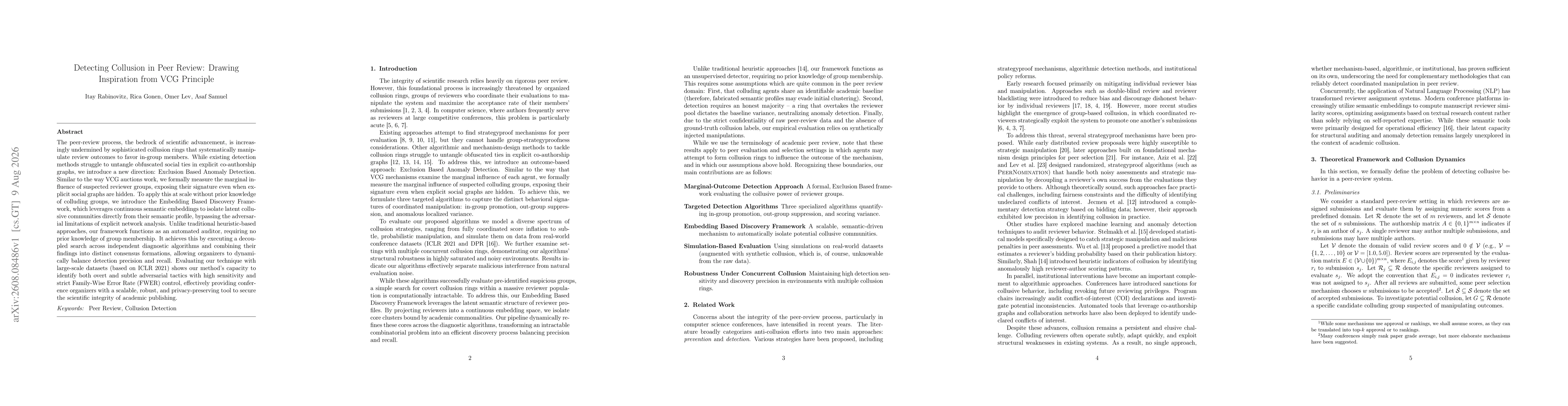 Thumbnail for Detecting Collusion in Peer Review: Drawing Inspiration from VCG Principle