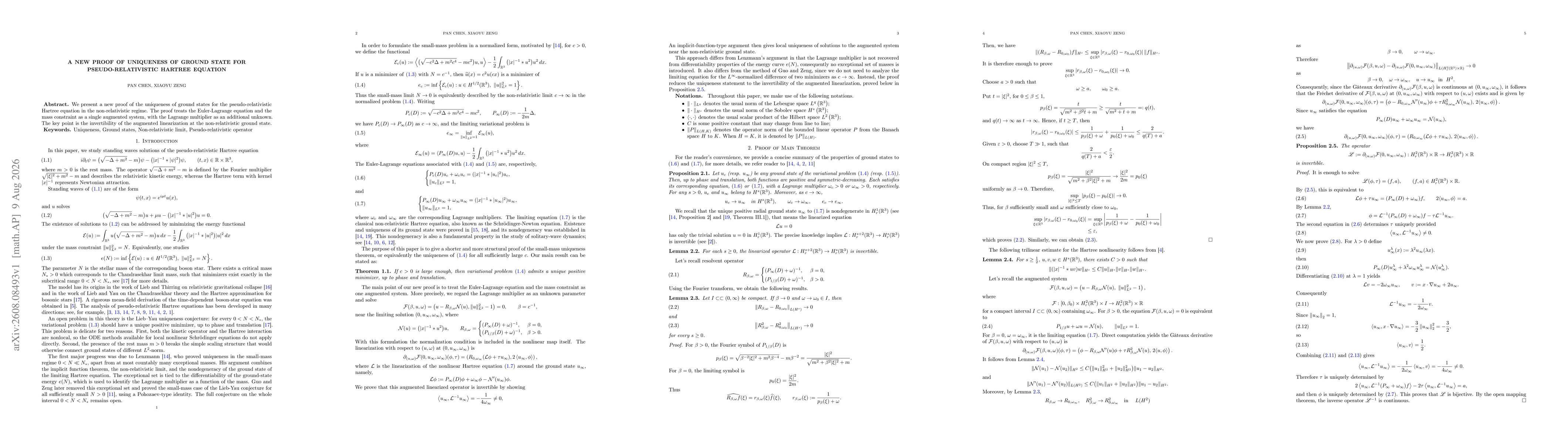 Thumbnail for A new proof of uniqueness of ground state for pseudo-relativistic Hartree equation