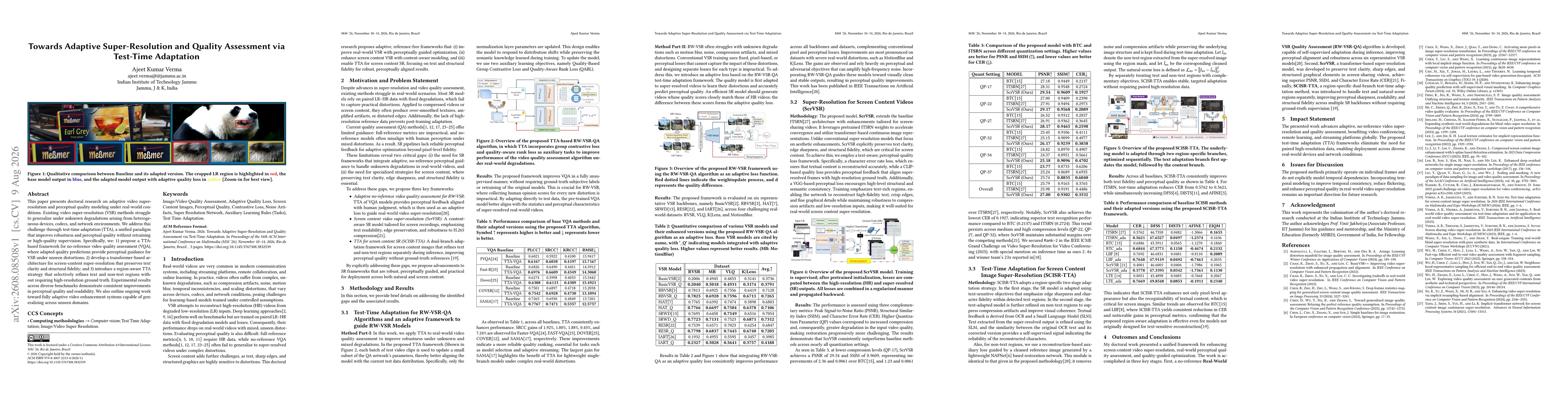 Thumbnail for Towards Adaptive Super-Resolution and Quality Assessment via Test-Time Adaptation