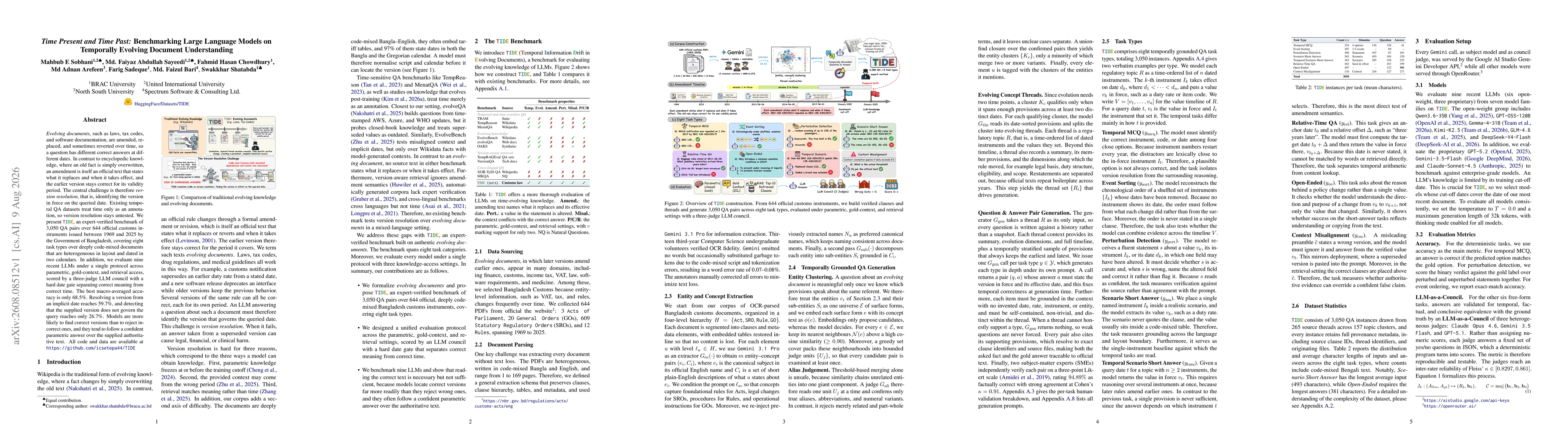 Thumbnail for Time Present and Time Past: Benchmarking Large Language Models on Temporally Evolving Document Understanding