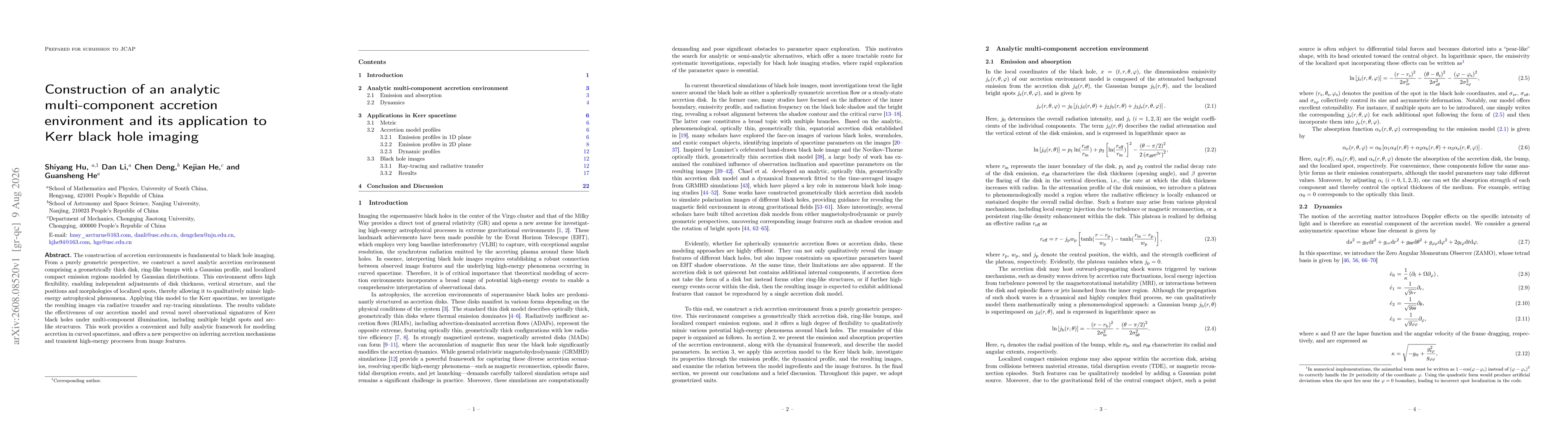 Thumbnail for Construction of an analytic multi-component accretion environment and its application to Kerr black hole imaging
