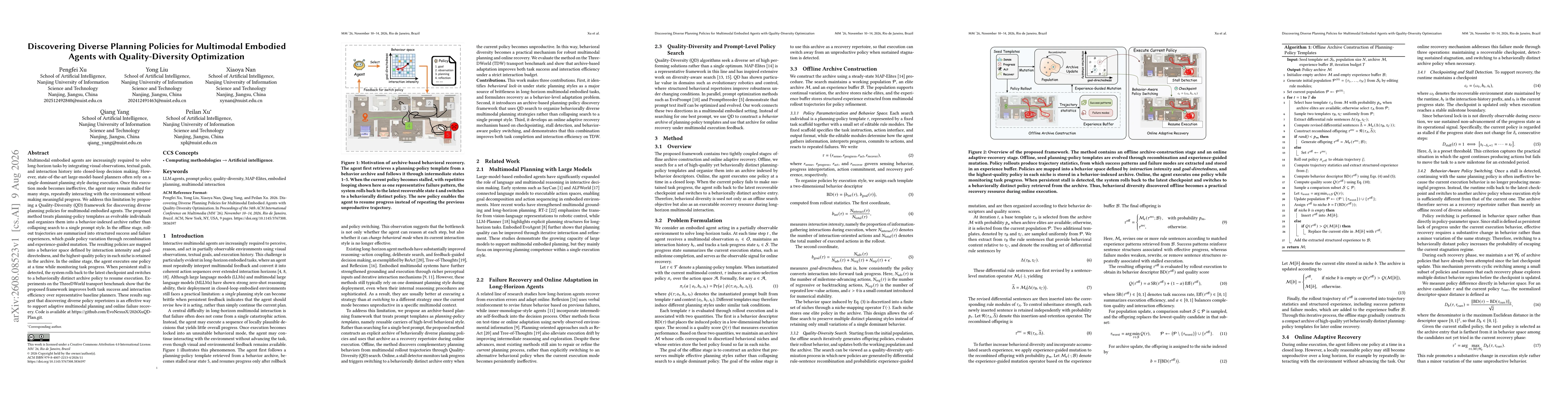Thumbnail for Discovering Diverse Planning Policies for Multimodal Embodied Agents with Quality-Diversity Optimization