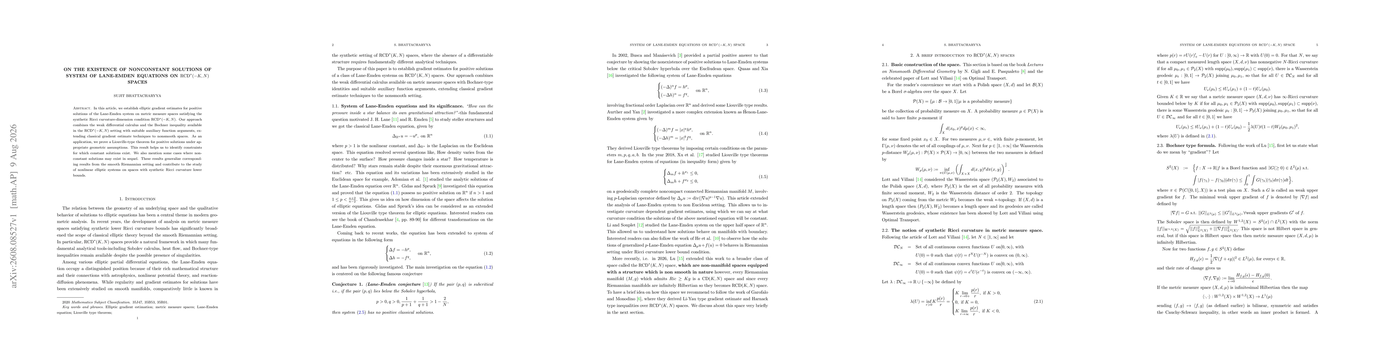 Thumbnail for On the existence of nonconstant solutions of system of Lane-Emden equations on $\mathrm{RCD}^*(-K,N)$ spaces