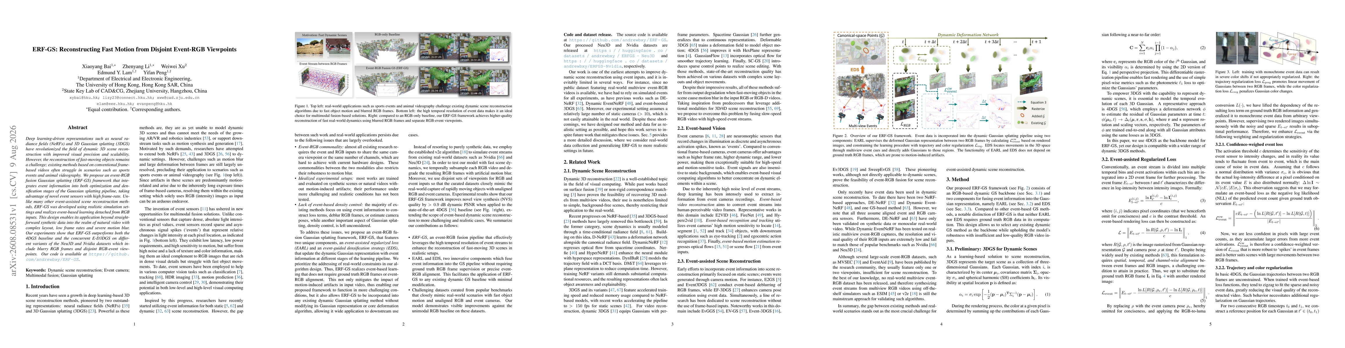 Thumbnail for ERF-GS: Reconstructing Fast Motion from Disjoint Event-RGB Viewpoints