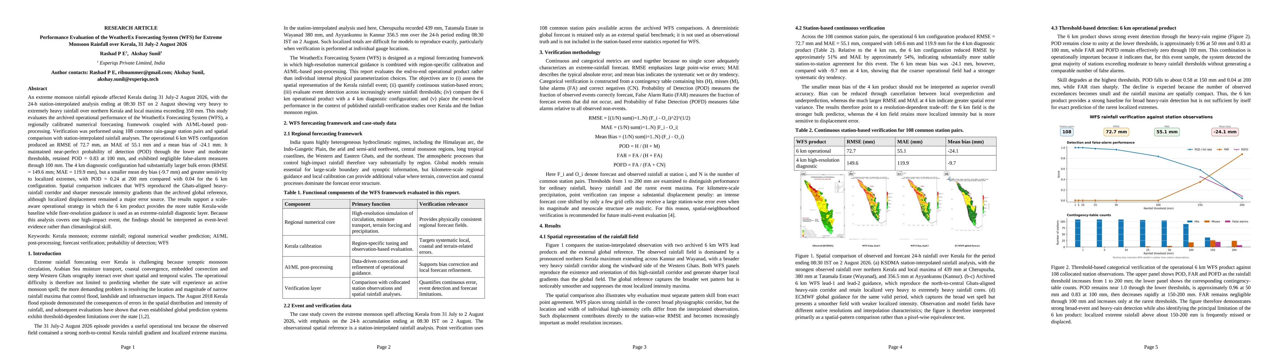 Thumbnail for Performance Evaluation of the WeatherEx Forecasting System (WFS) for Extreme Monsoon Rainfall over Kerala