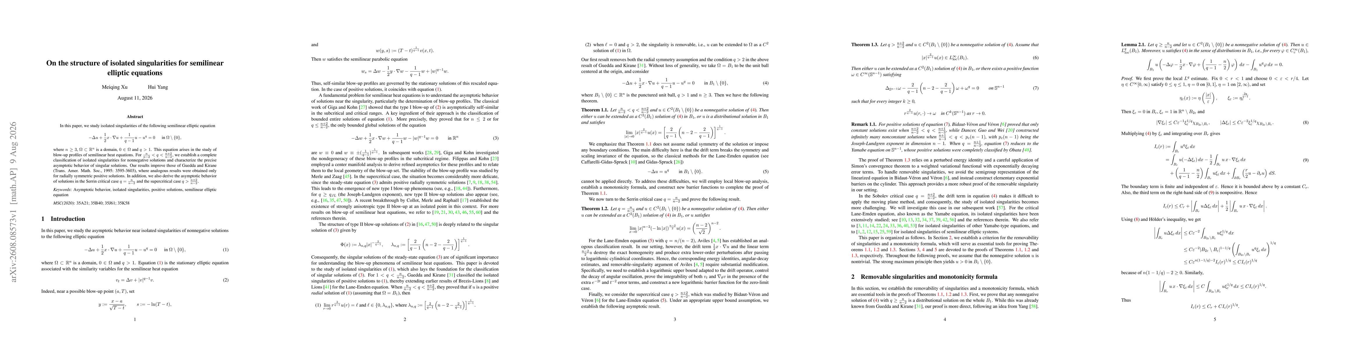 Thumbnail for On the structure of isolated singularities for semilinear elliptic equations