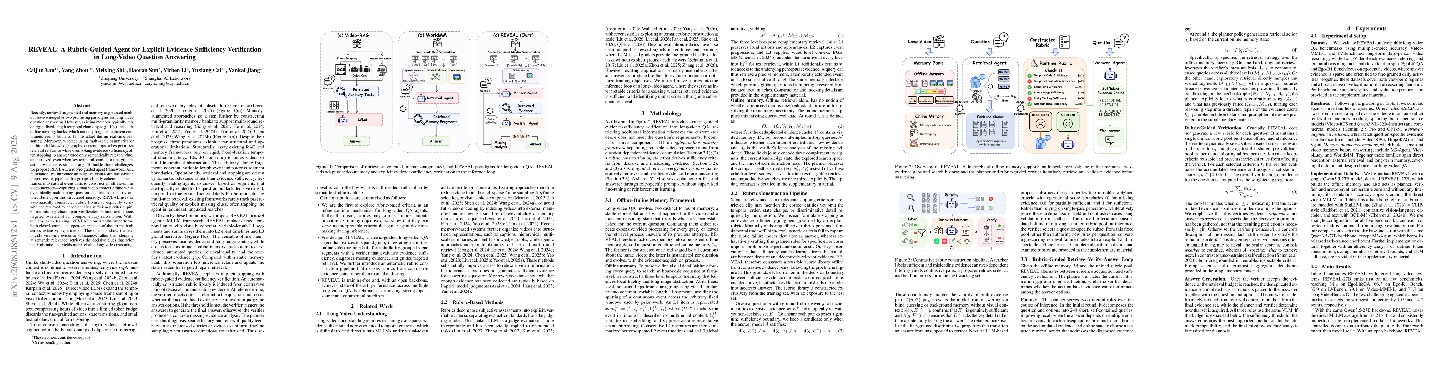 Thumbnail for REVEAL: A Rubric-Guided Agent for Explicit Evidence Sufficiency Verificationin Long-Video Question Answering