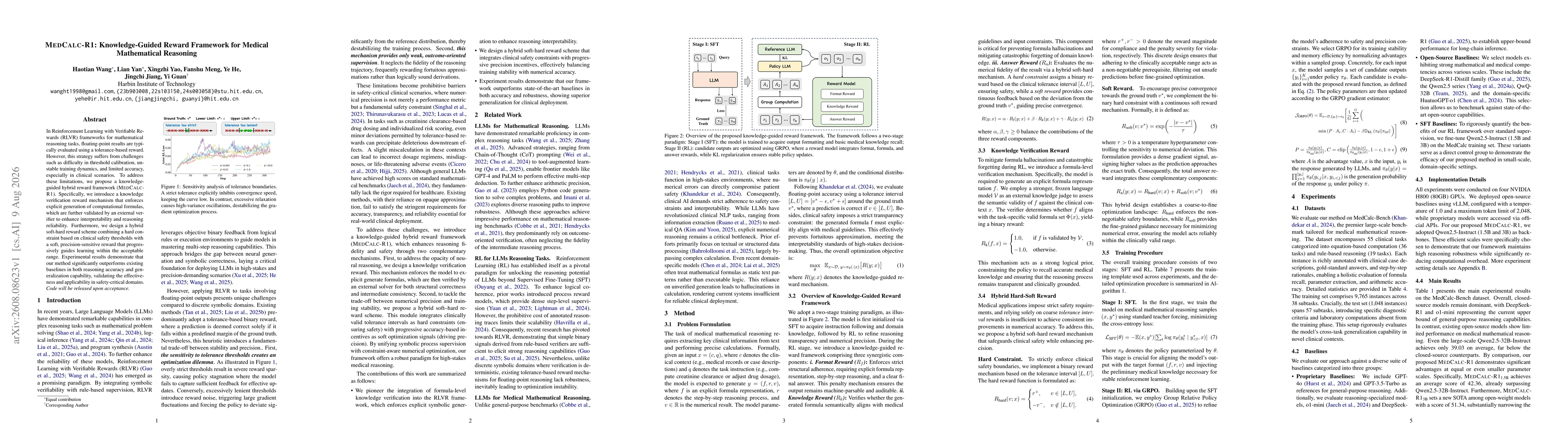 Thumbnail for MedCalc-R1: Knowledge-Guided Reward Framework for Medical Mathematical Reasoning