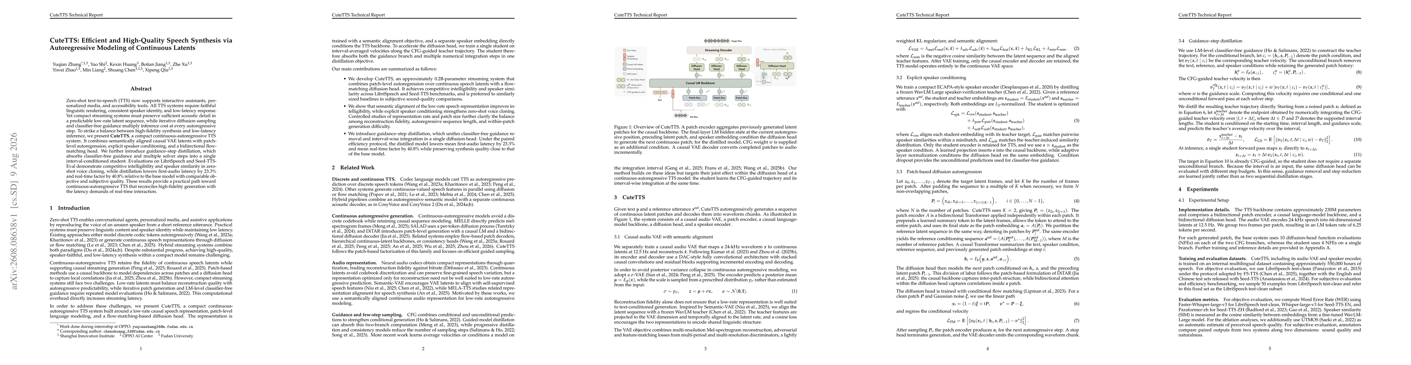 Thumbnail for CuteTTS: Efficient and High-Quality Speech Synthesis via Autoregressive Modeling of Continuous Latents