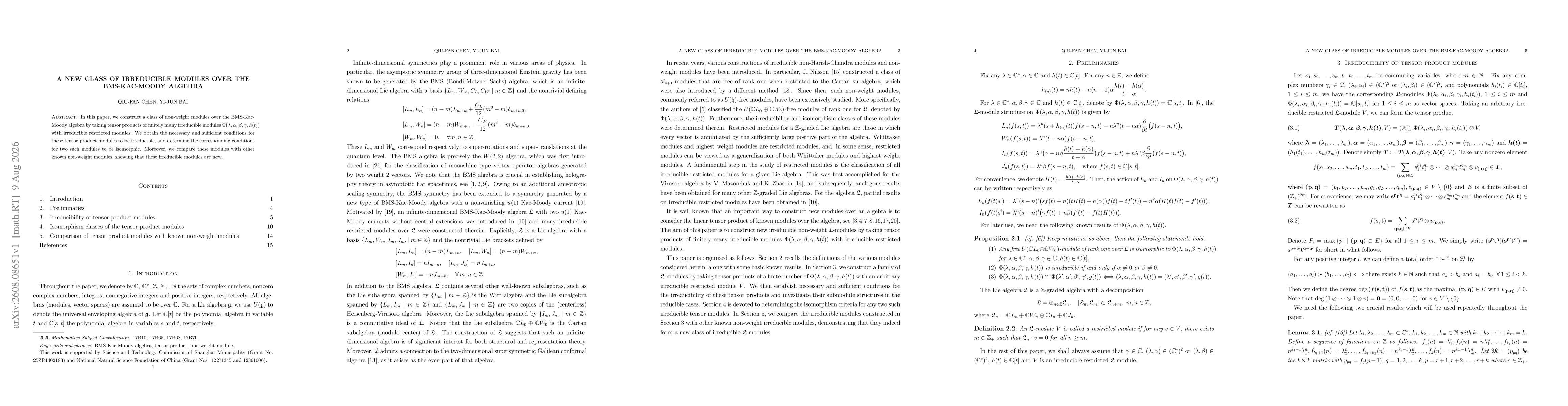 Thumbnail for A new class of irreducible modules over the BMS-Kac-Moody algebra