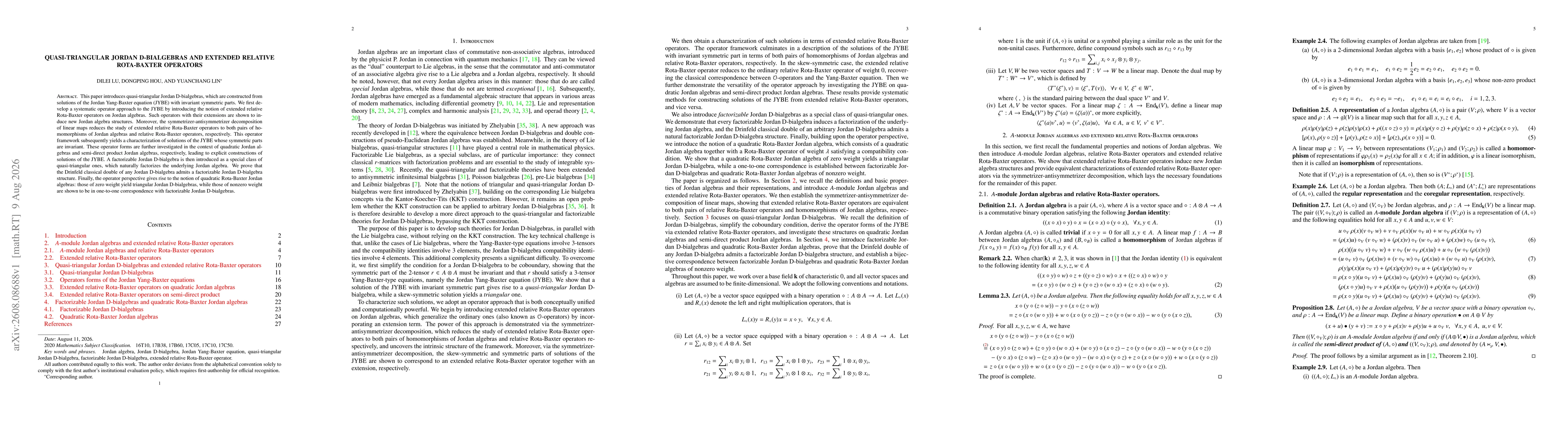 Thumbnail for Quasi-triangular Jordan D-bialgebras and extended relative Rota-Baxter operators