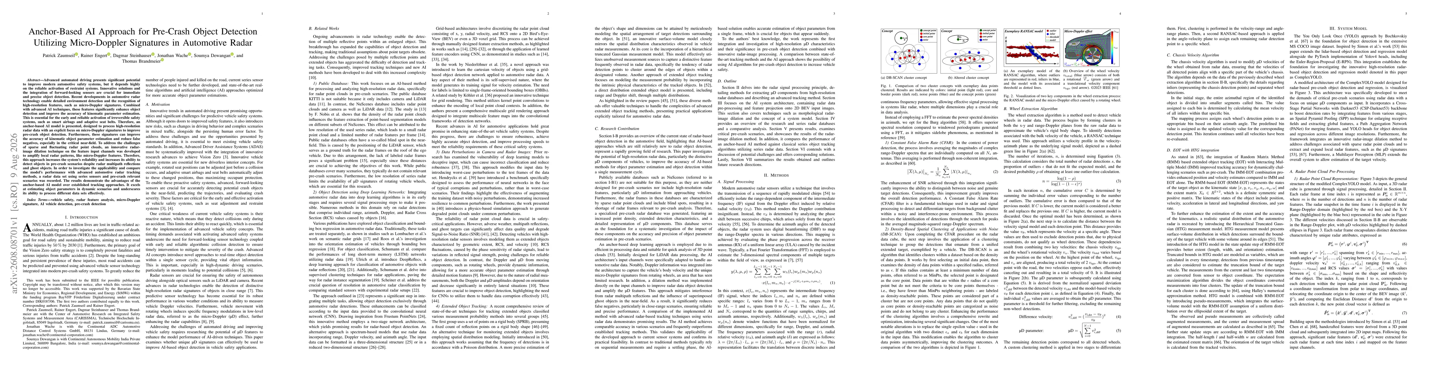 Thumbnail for Anchor-Based AI Approach for Pre-Crash Object Detection Utilizing Micro-Doppler Signatures in Automotive Radar