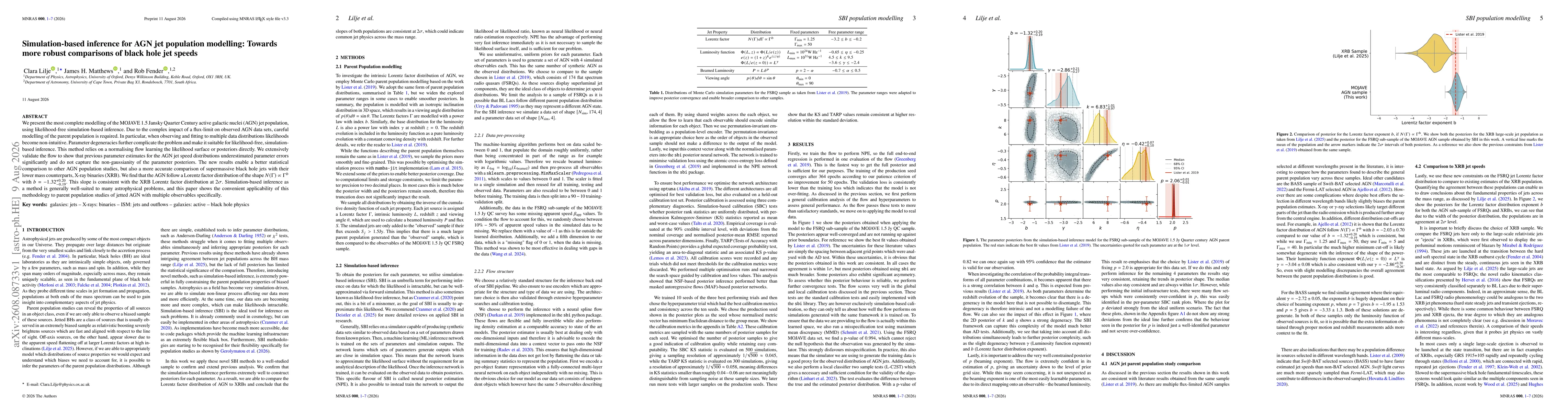 Thumbnail for Simulation-based inference for AGN jet population modelling: Towards more robust comparisons of black hole jet speeds