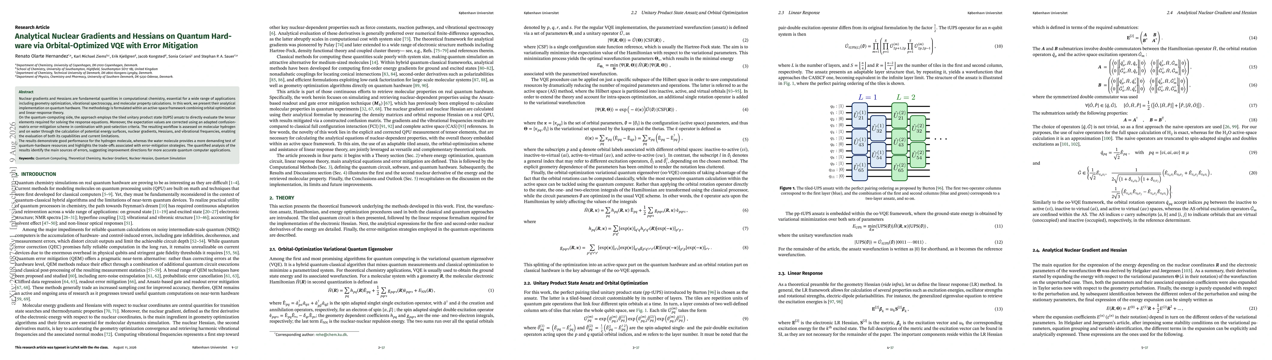 Thumbnail for Analytical Nuclear Gradients and Hessians on Quantum Hardware via Orbital-Optimized VQE with Error Mitigation