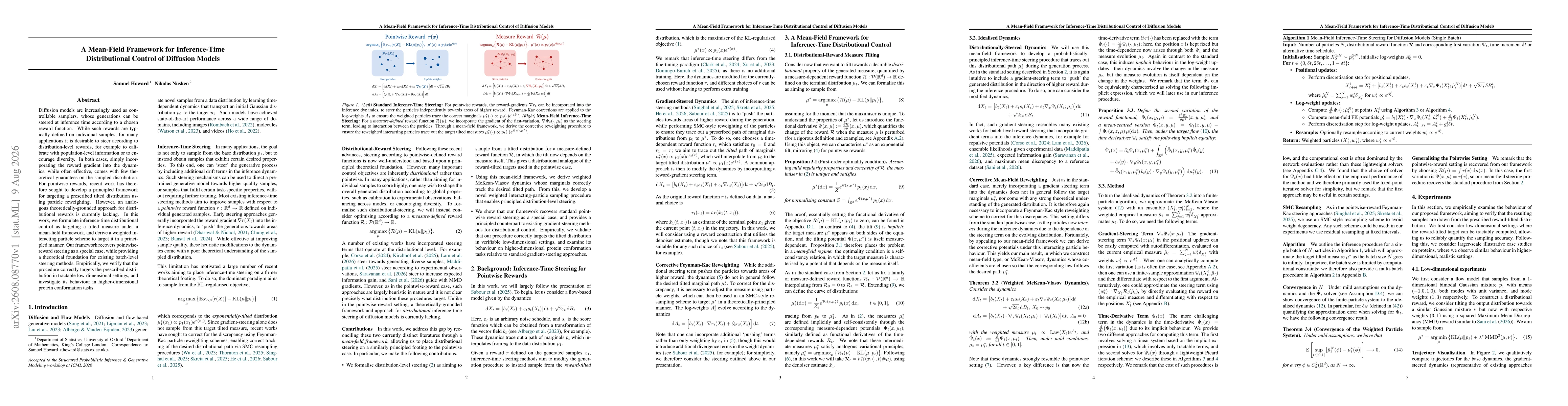 Thumbnail for A Mean-Field Framework for Inference-Time Distributional Control of Diffusion Models