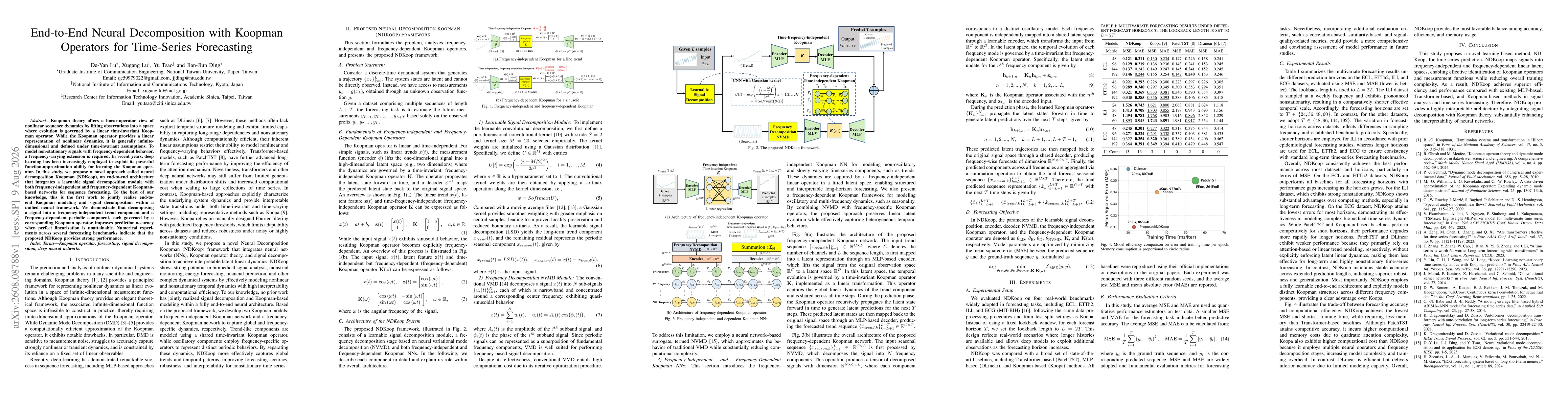 Thumbnail for End-to-End Neural Decomposition with Koopman Operators for Time-Series Forecasting