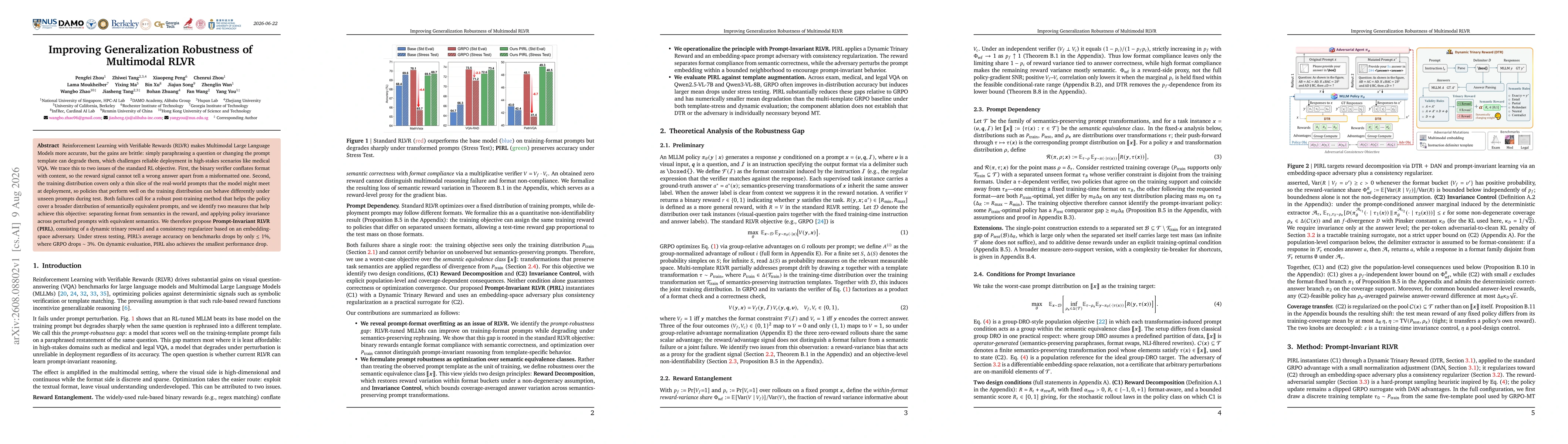 Thumbnail for Improving Generalization Robustness of Multimodal RLVR