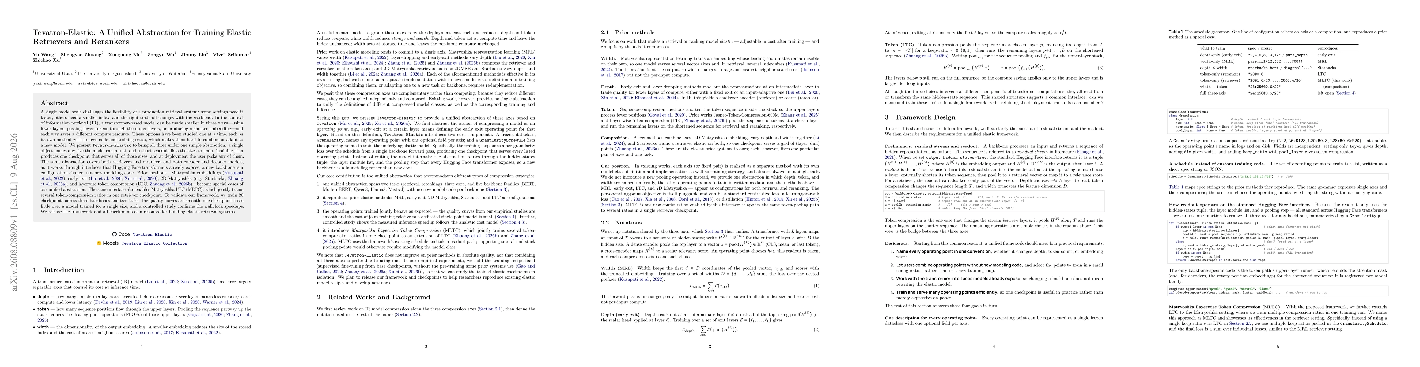Thumbnail for Tevatron-Elastic: A Unified Abstraction for Training Elastic Retrievers and Rerankers