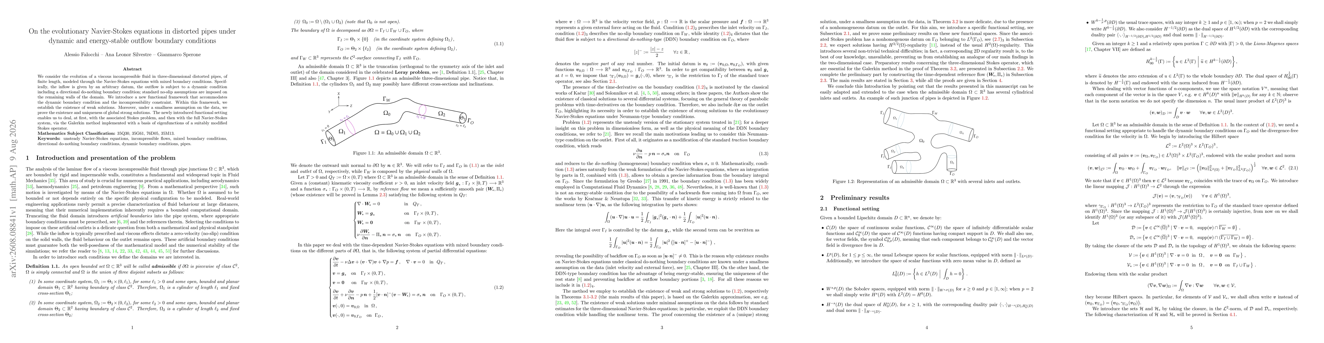 Thumbnail for On the evolutionary Navier-Stokes equations in distorted pipes under dynamic and energy-stable outflow boundary conditions