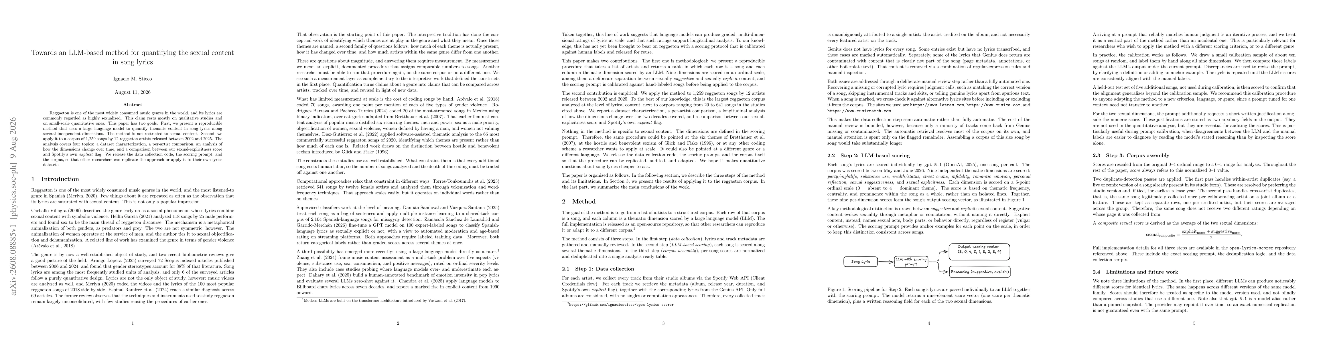 Thumbnail for Towards an LLM-based method for quantifying the sexual content in song lyrics
