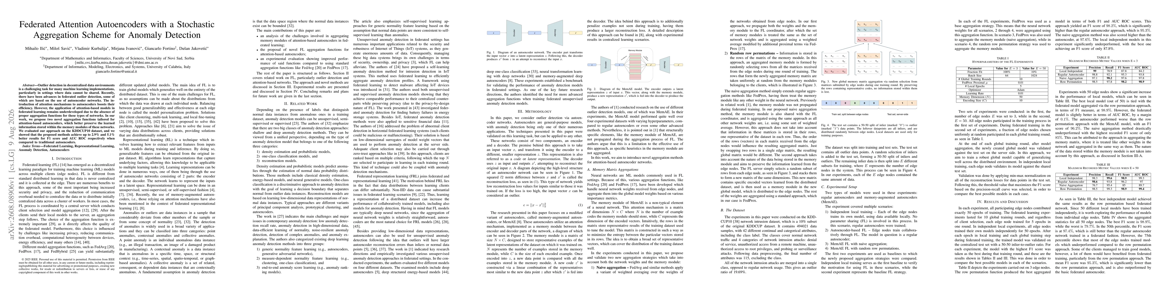 Thumbnail for Federated Attention Autoencoders with a Stochastic Aggregation Scheme for Anomaly Detection