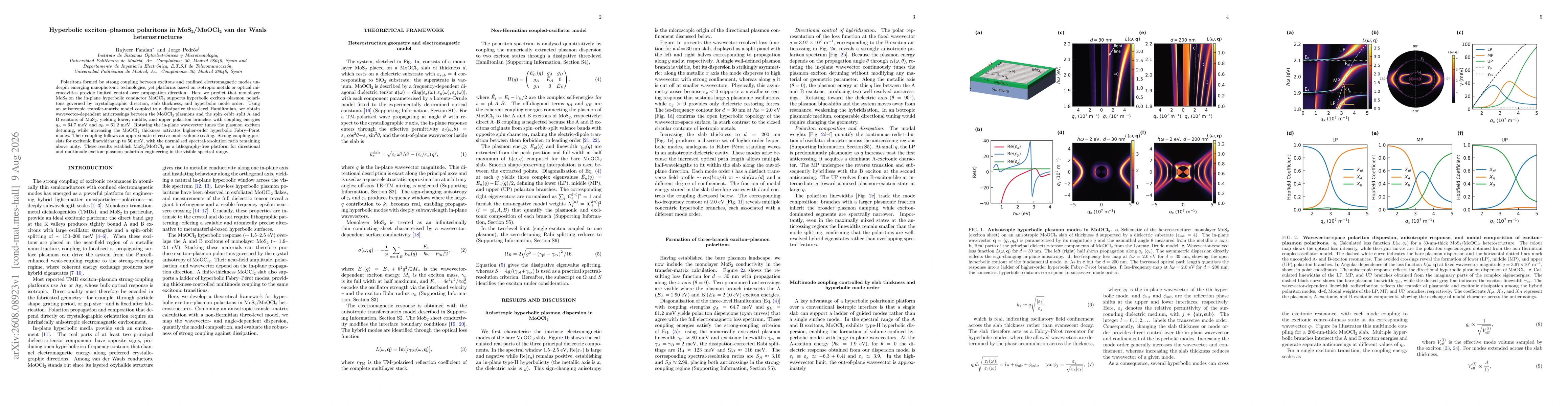 Thumbnail for Hyperbolic exciton-plasmon polaritons in MoS$_2$/MoOCl$_2$ van der Waals heterostructures