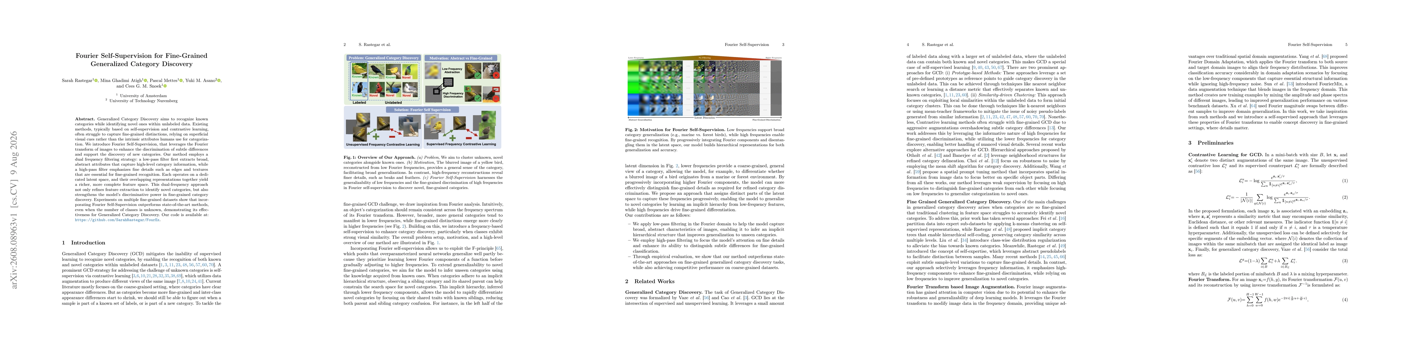 Thumbnail for Fourier Self-Supervision for Fine-Grained Generalized Category Discovery