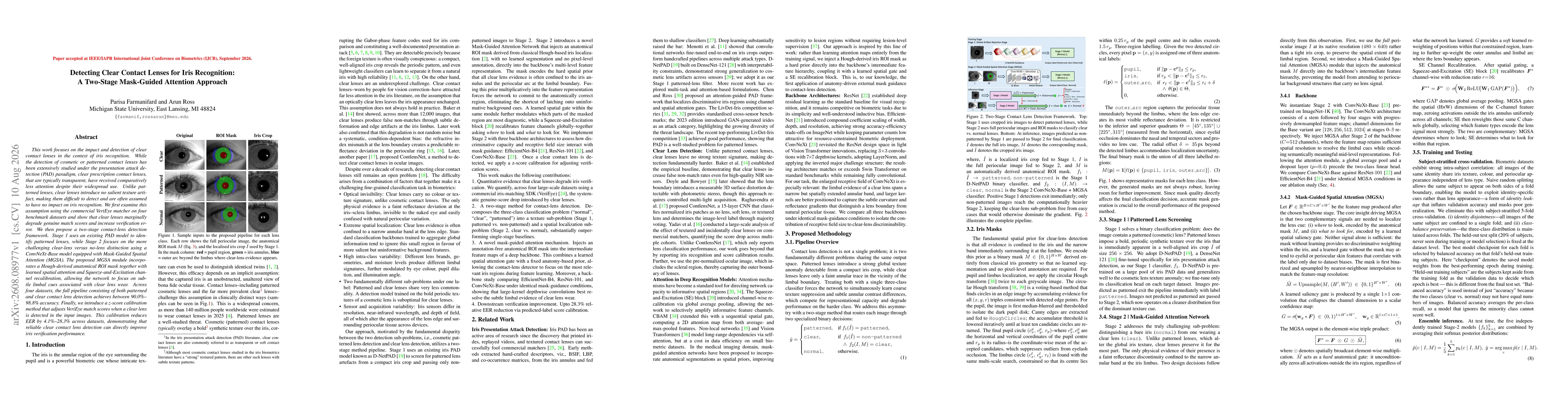 Thumbnail for Detecting Clear Contact Lenses for Iris Recognition: A Two-Stage Mask-Guided Attention Approach
