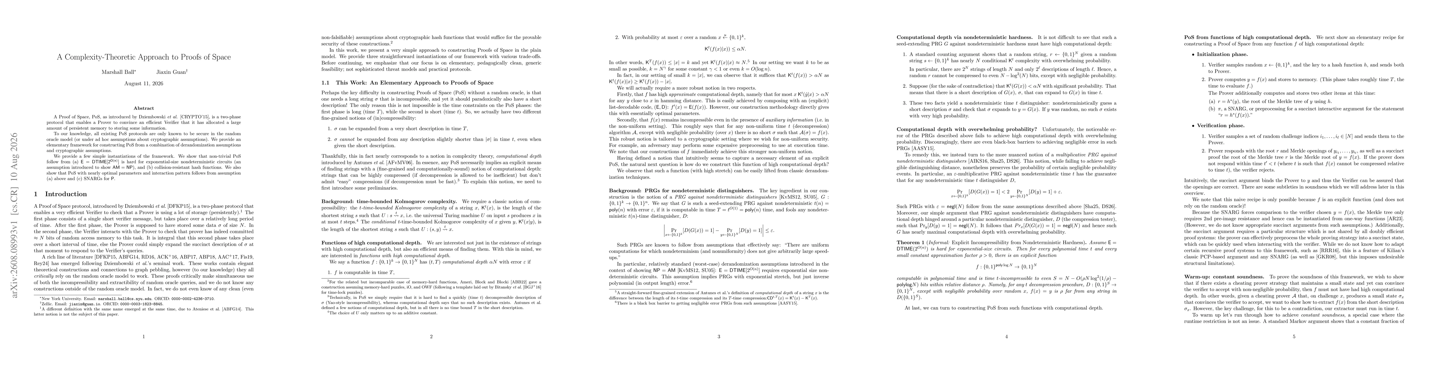 Thumbnail for A Complexity-Theoretic Approach to Proofs of Space