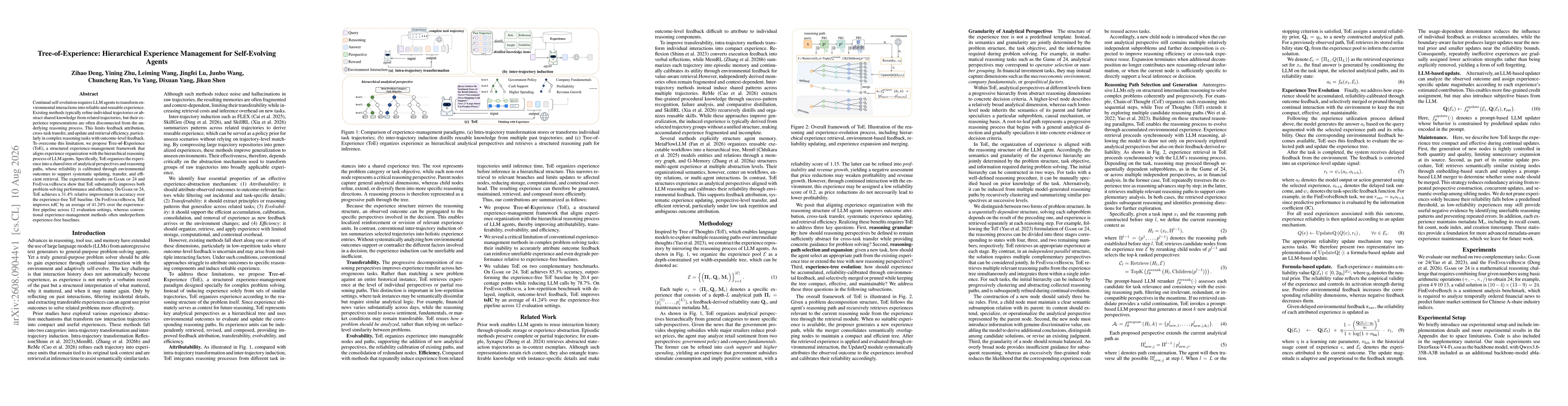 Thumbnail for Tree-of-Experience: Hierarchical Experience Management for Self-Evolving Agents