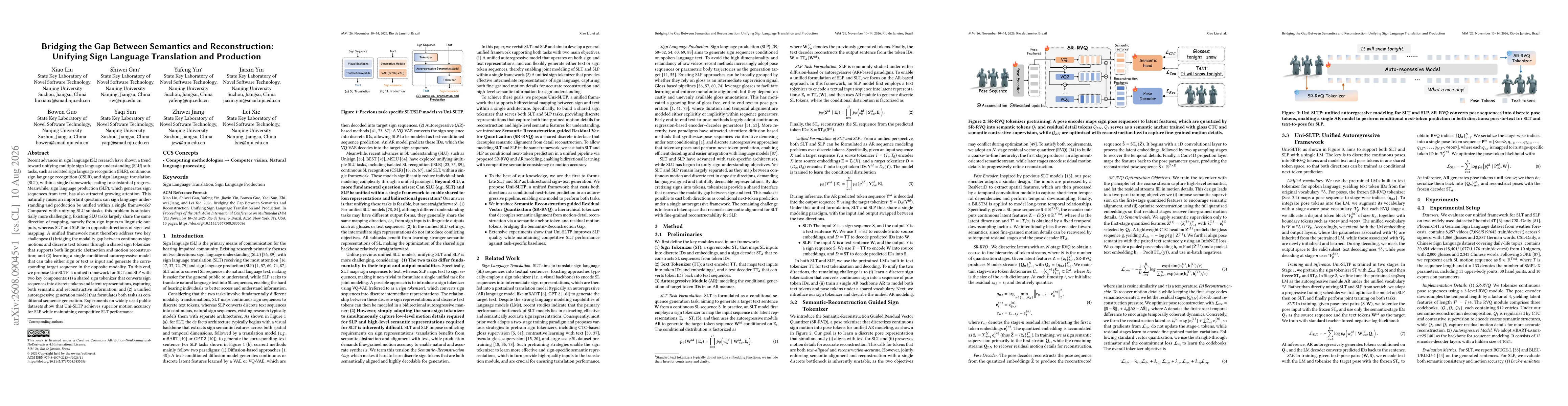 Thumbnail for Bridging the Gap Between Semantics and Reconstruction:Unifying Sign Language Translation and Production