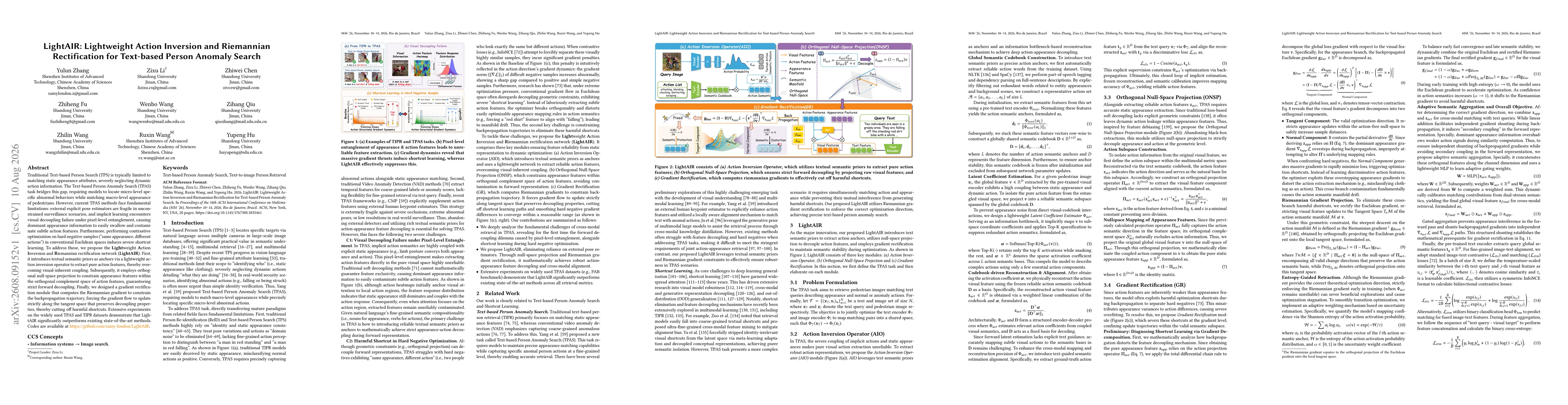 Thumbnail for LightAIR: Lightweight Action Inversion and Riemannian Rectification for Text-based Person Anomaly Search