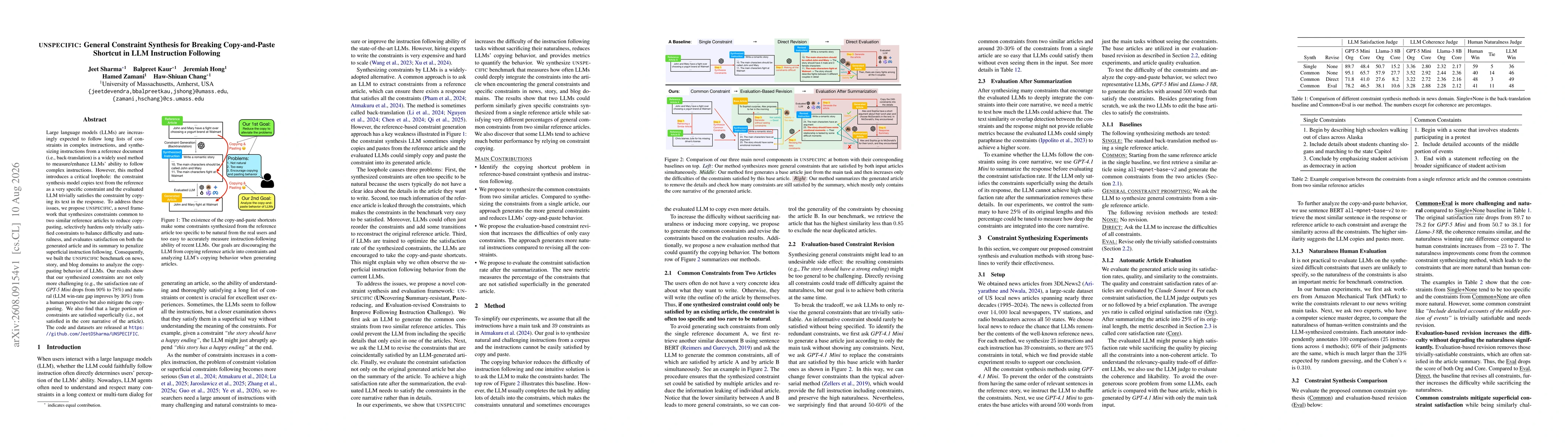 Thumbnail for UNSPECIFIC: General Constraint Synthesis for Breaking Copy-and-Paste Shortcut in LLM Instruction Following