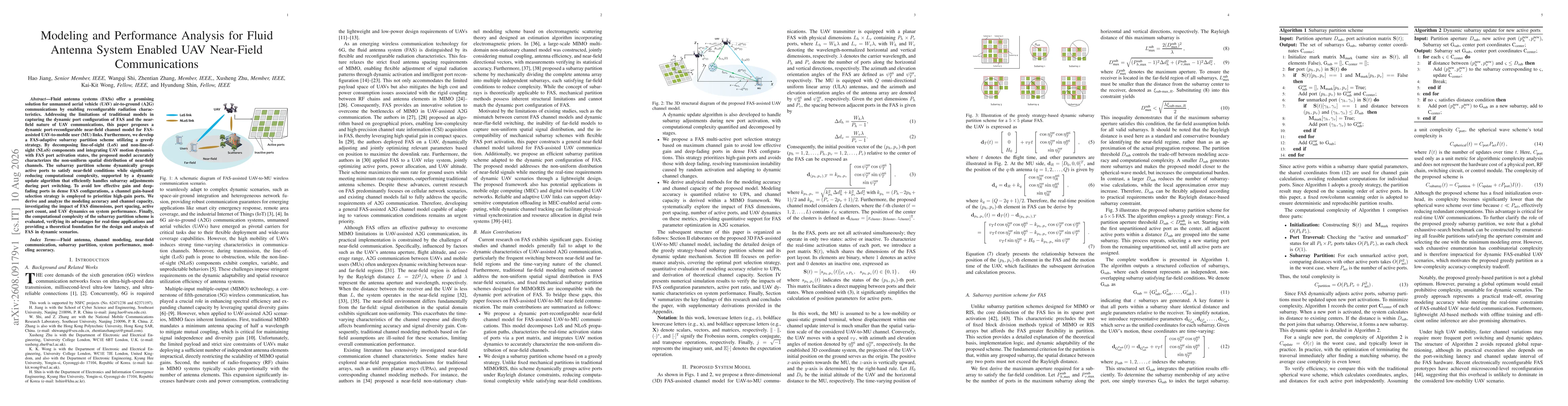 Thumbnail for Modeling and Performance Analysis for Fluid Antenna System Enabled UAV Near-Field Communications