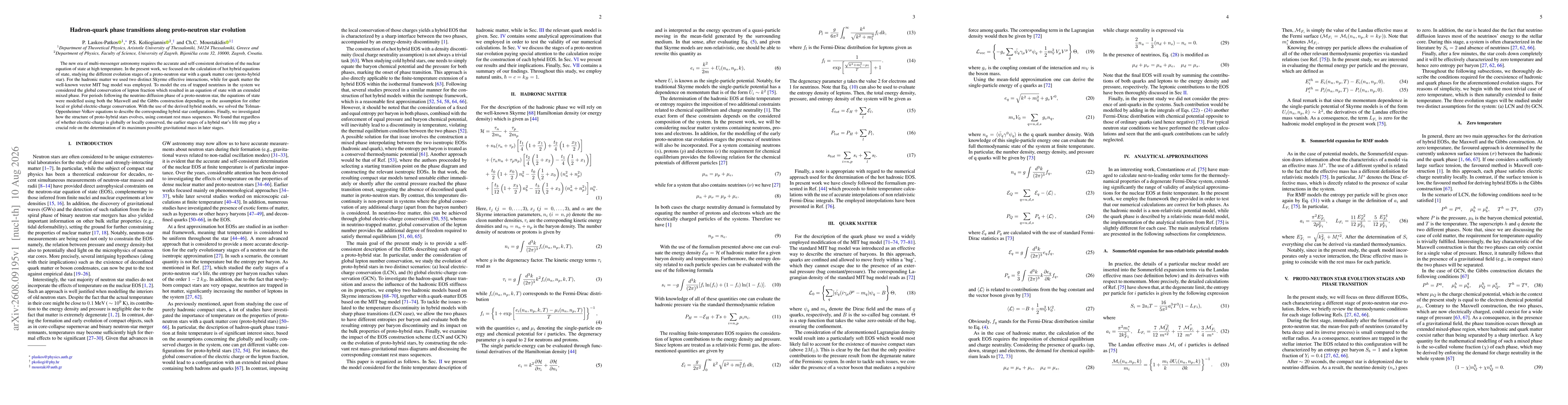 Thumbnail for Hadron-quark phase transitions along proto-neutron-star evolution