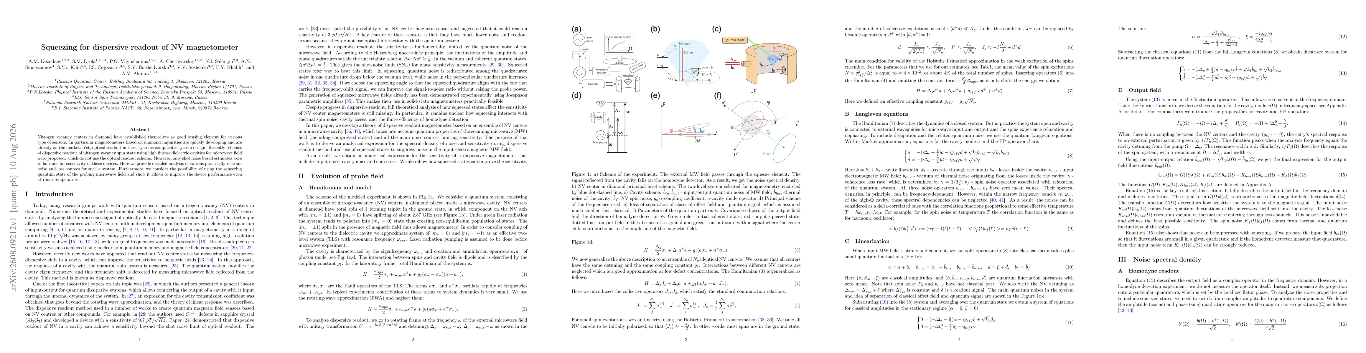 Thumbnail for Squeezing for dispersive readout of NV magnetometer