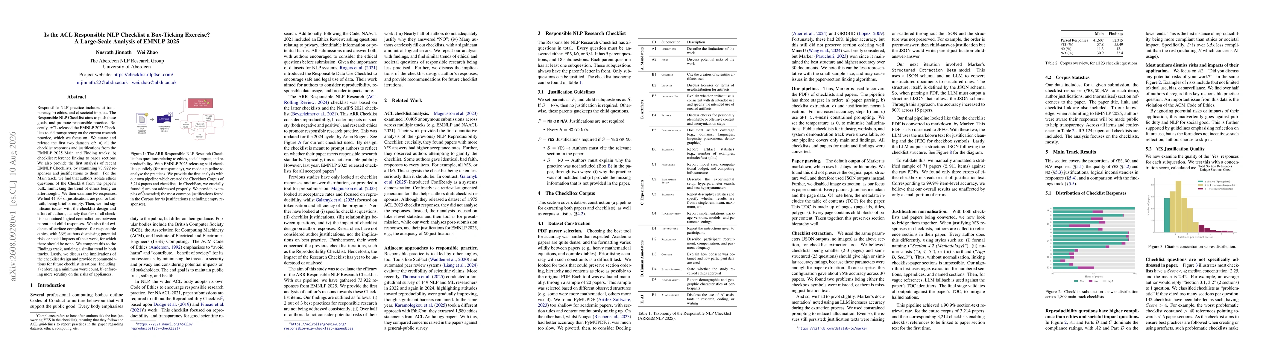 Thumbnail for Is the ACL Responsible NLP Checklist a Box-Ticking Exercise? A Large-Scale Analysis of EMNLP 2025