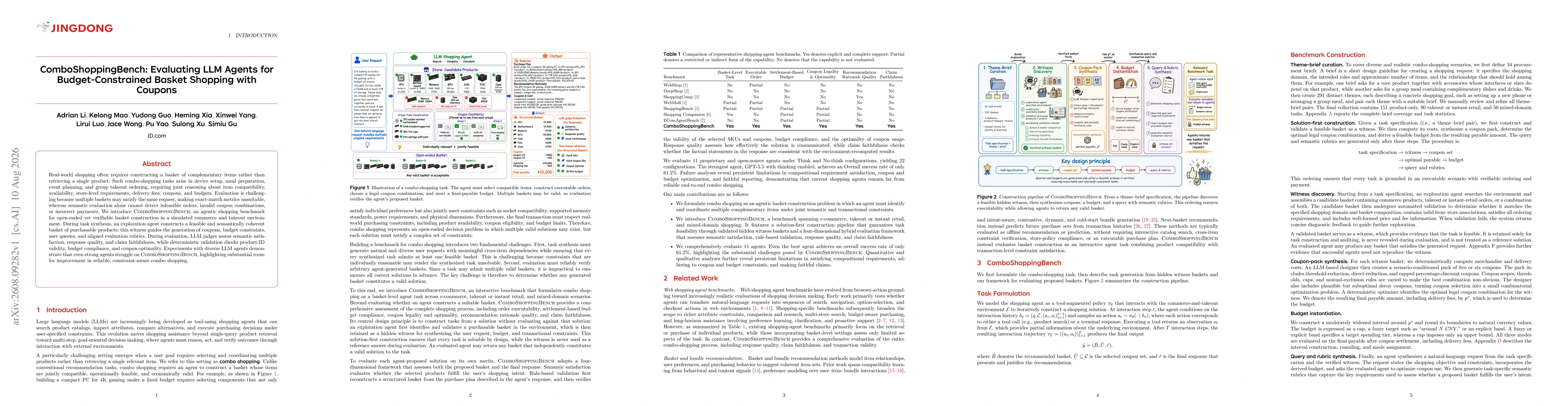 Thumbnail for ComboShoppingBench: Evaluating LLM Agents for Budget-Constrained Basket Shopping with Coupons