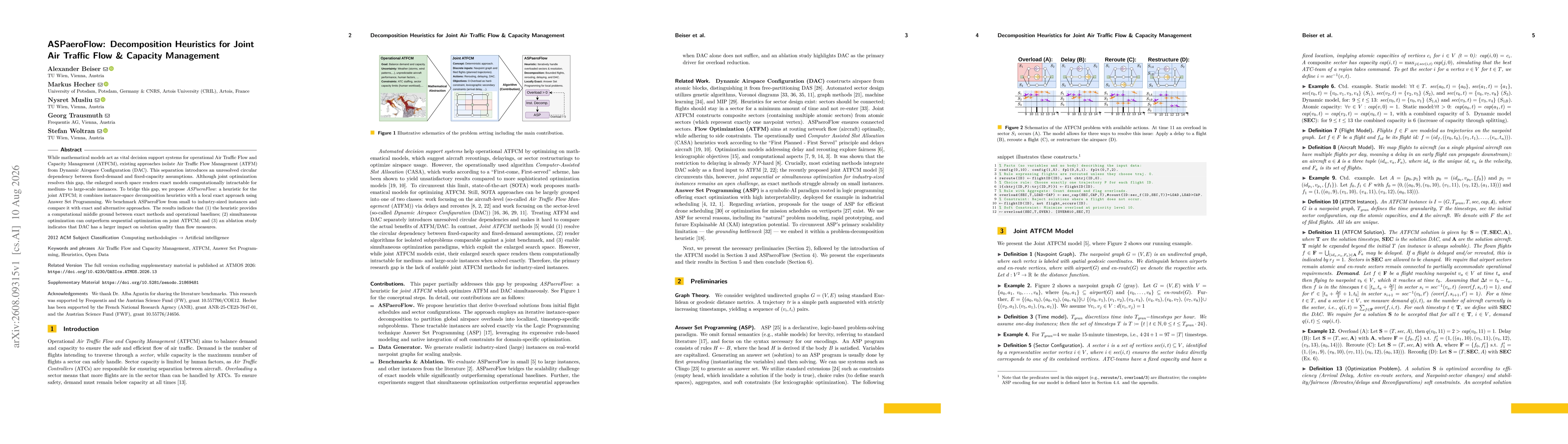 Thumbnail for ASPaeroFlow: Decomposition Heuristics for Joint Air Traffic Flow & Capacity Management