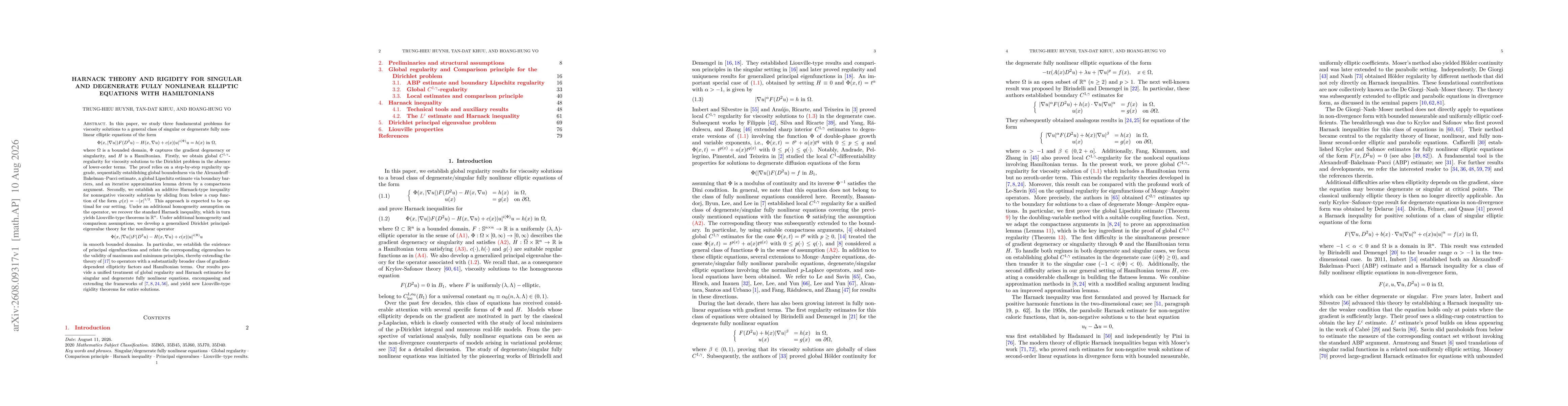 Thumbnail for Harnack Theory and Rigidity for Singular and Degenerate Fully Nonlinear Elliptic Equations with Hamiltonians