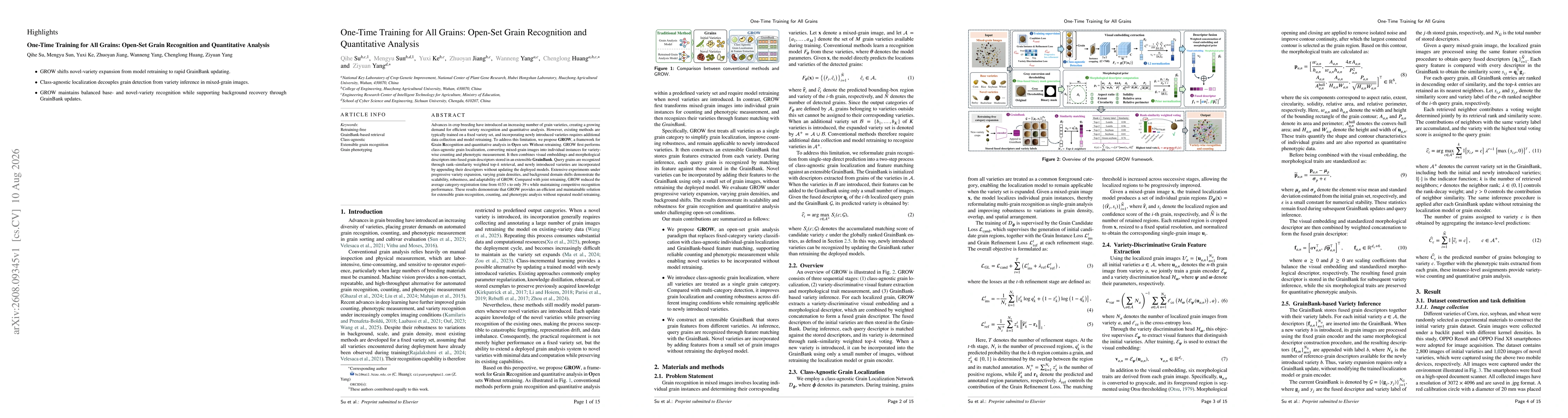 Thumbnail for One-Time Training for All Grains: Open-Set Grain Recognition and Quantitative Analysis