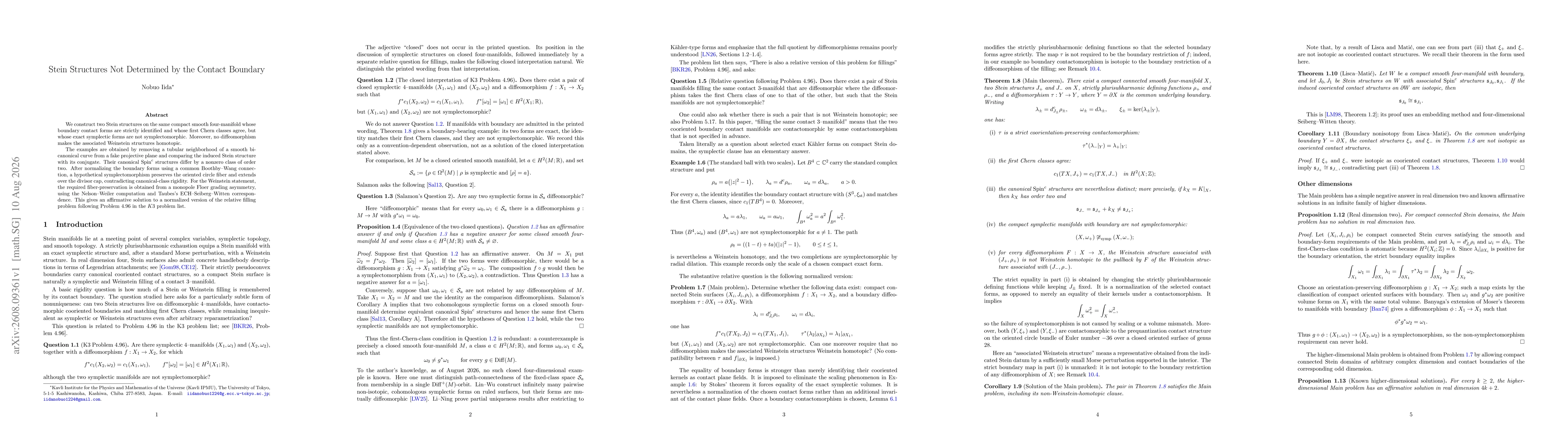 Thumbnail for Stein structures not determined by the contact boundary