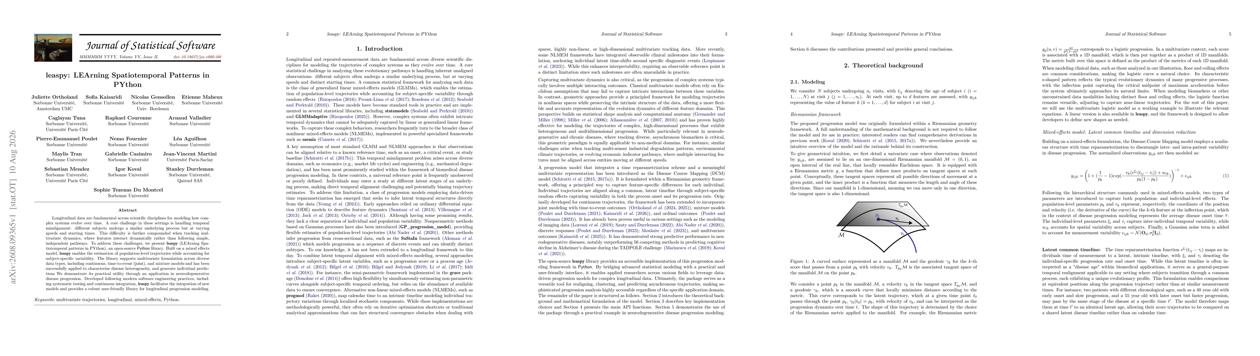 Thumbnail for leaspy: LEArning Spatiotemporal Patterns in PYthon
