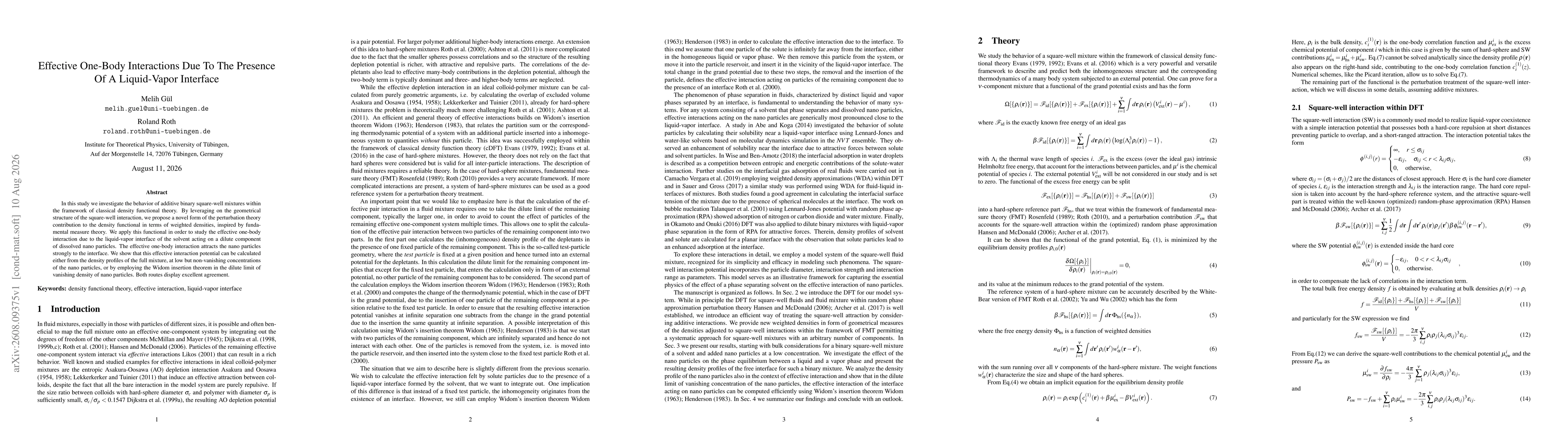 Thumbnail for Effective one-body interactions due to the presence of a liquid-vapor interface