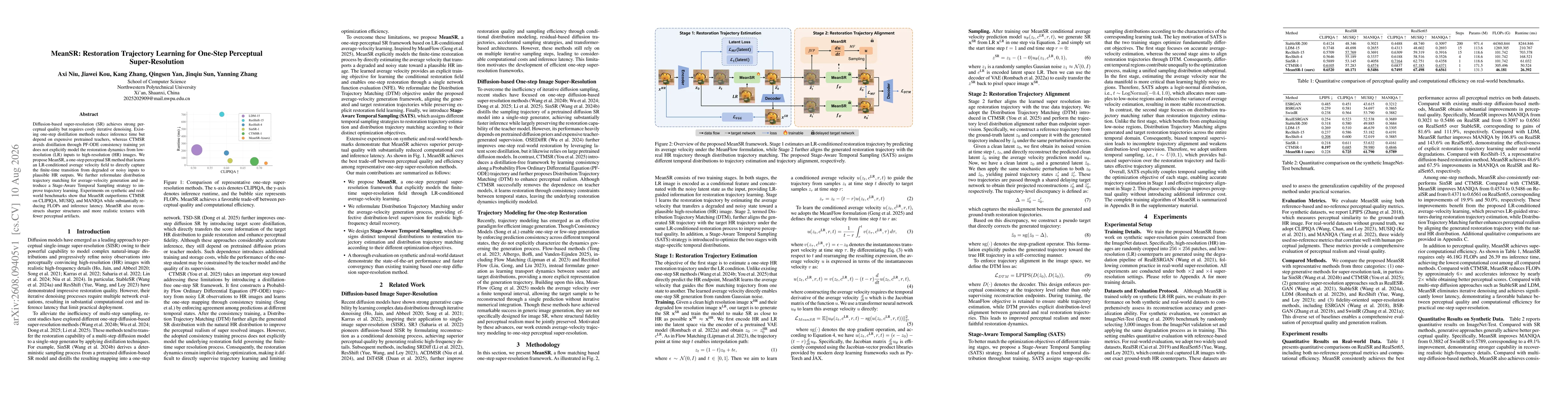 Thumbnail for MeanSR: Restoration Trajectory Learning for One-Step Perceptual Super-Resolution